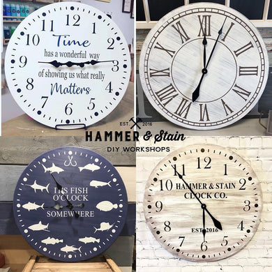 Hammer @ Home - Square and Round Rustic Clocks Workshop